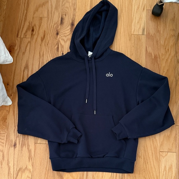 ALO Yoga Accolade Hoodie and Sweatpants, Alo Yoga Matching Set Navy Blue - Picture 4 of 11